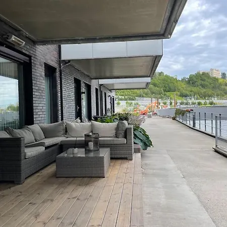 Oceanfront Apartment - Oslo Central - Private Patio Exterior foto